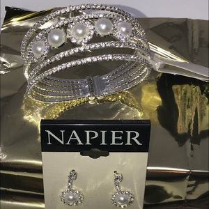 Wedding formal crystal bracelet +matching earrings